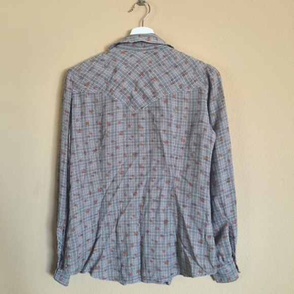 Wrangler Retro Plaid Pearl Snap Button Down Snap Shirt Airy Western Cowgirl - Picture 5 of 5